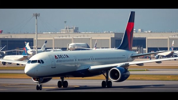 Delta airplane at airport terminal in San Antonio business news context.
