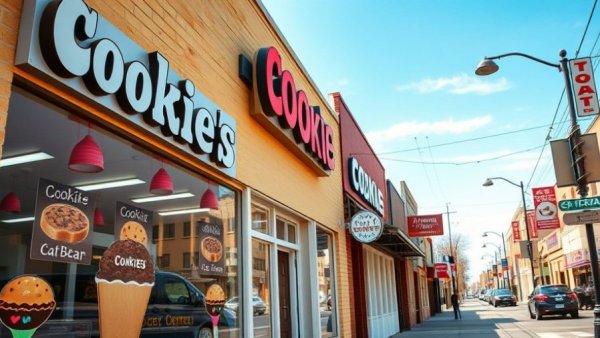 Insomnia Cookies storefront in San Antonio, highlighting local business.
