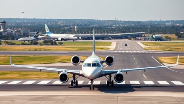 Regional aircraft on runway highlighting flight restrictions at Dallas and Houston airports.