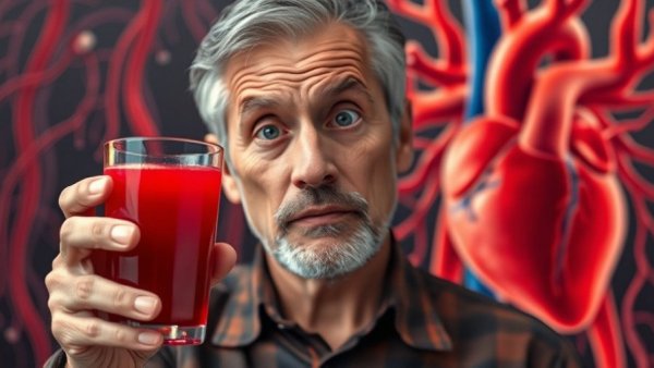 Drink to unclog arteries shown in a vibrant heart illustration.