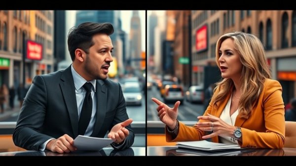 Energetic discussion between TV hosts on NFL news.