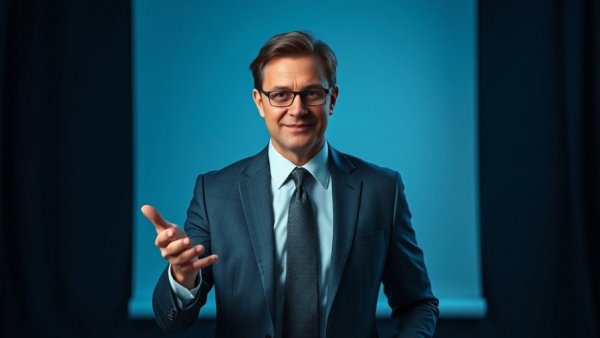 Healthy Living After 50: Mature man presenting in a studio.