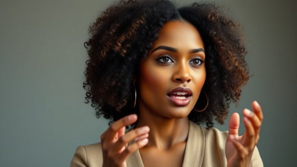 Confident woman speaking about making change stick with tiny swaps.