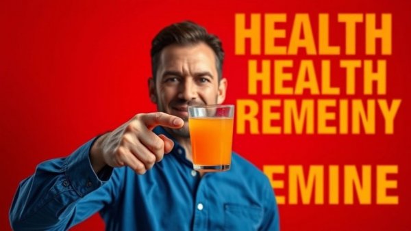 Reduce blood pressure with garlic and lemon drink, vibrant poster with health remedy.