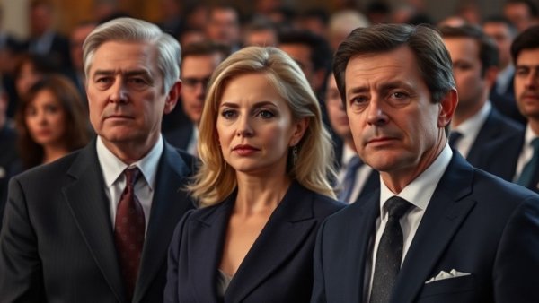 Prince William family struggles depicted solemnly during a formal event.