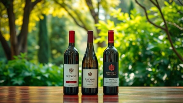 Three wine bottles on polished table, tariffs impact on US wine industry.