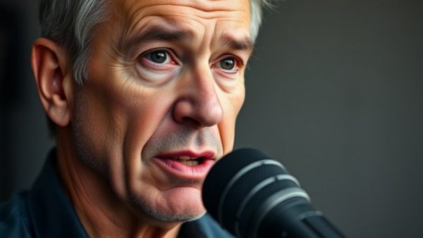 Middle-aged man discussing meals to clean out arteries, close-up.