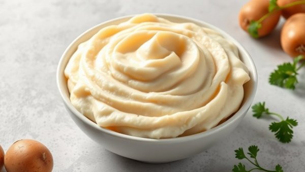 Creamy mashed potatoes recipe with fresh ingredients.