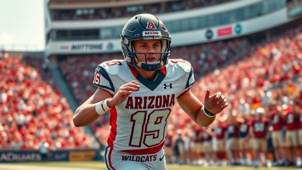 Arizona Wildcats vs Kansas Jayhawks game highlights with football action.