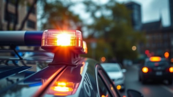 Flashing police lights, San Antonio shooting incident backdrop