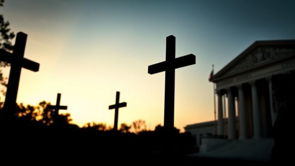 Religious and legal symbols depicting biblical support of capital punishment.