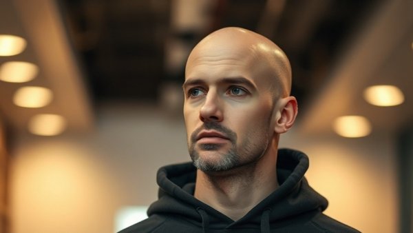 John Fetterman appears thoughtful, standing indoors in a black hoodie.