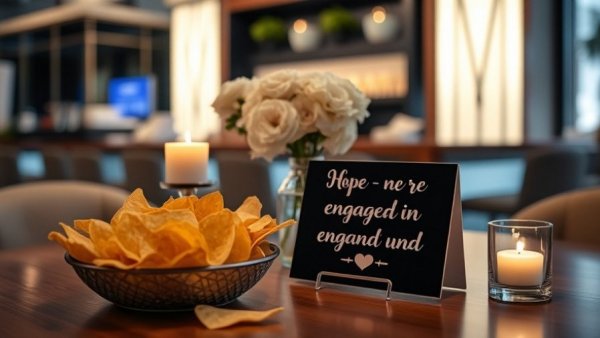 Tostitos Touchdown: Elegant table setup with chips and flowers.