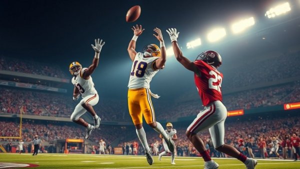 LSU Tigers at Alabama Crimson Tide game highlights, intense action.