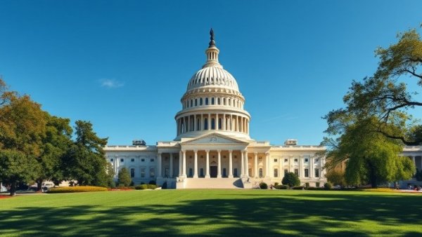 Stately U.S. Capitol building under clear sky, symbol of SNAP benefits funding.