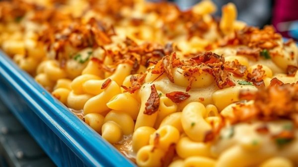 Gourmet mac and cheese at Austin Mac & Cheese Festival.