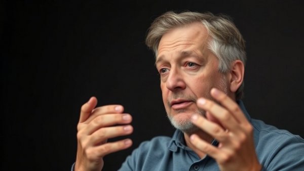 Man discussing tips on how to whiten teeth overnight, thoughtful expression.