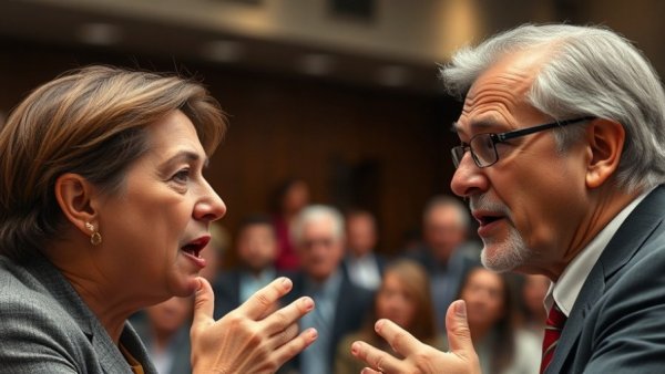 Passionate debate in national political news setting.