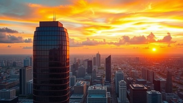 Ritz-Carlton hotel-condo Houston with sunset skyline view