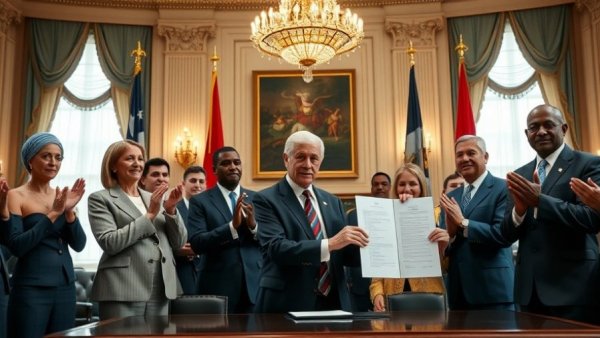 Government officials at signing ceremony for Medicare telehealth flexibilities.