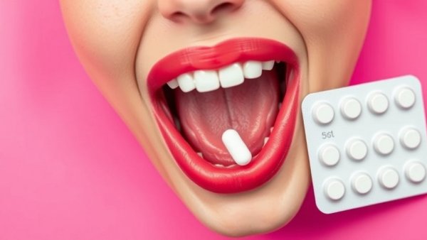 Creative birth control attraction concept image on pink background.