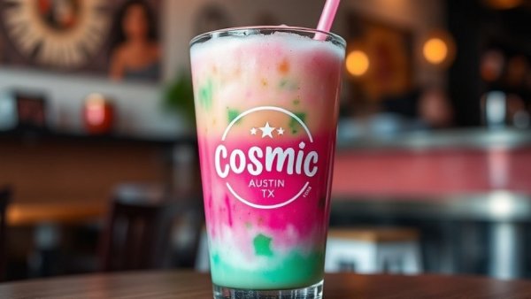 Vibrant layered drink from Cosmic Austin featured in food news