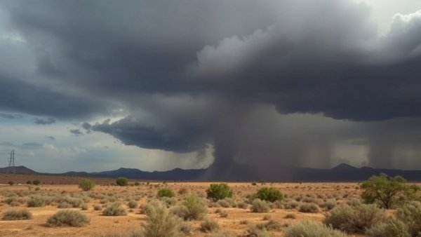 California wildfire smoke over rural area, fire threat evident.