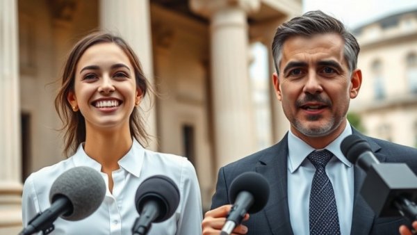 Professionally dressed individuals in outdoor settings related to Tony Gonzales staffer death rumors.
