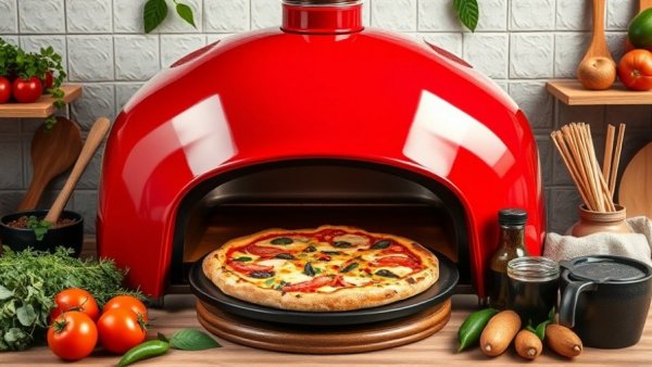 CBS Mornings Deals featuring red pizza oven with accessories and fresh ingredients.