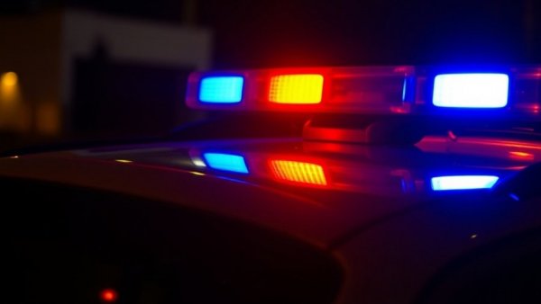 Police car lights flashing during a Newburgh hospital incident.