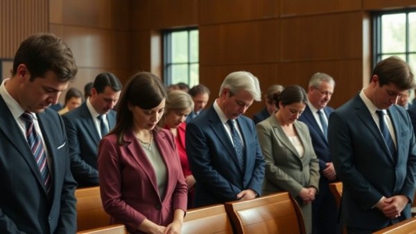 Parents in courtroom, solemnly gathered, Camp Mystic negligence case.