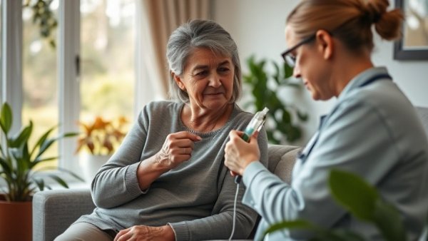 Nurse administering IV Therapy for Immune Support at home.