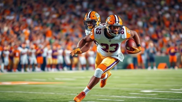 Clemson Tigers football highlights featuring player in action.