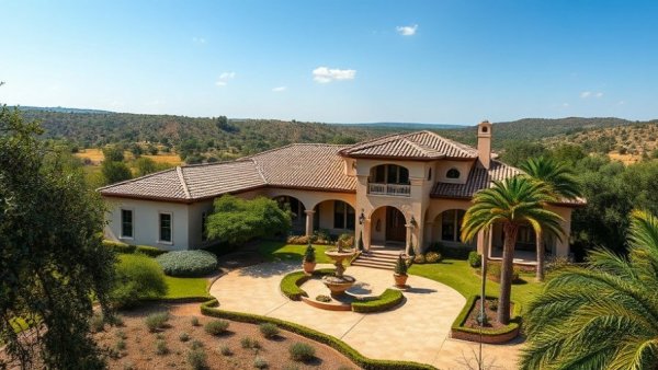 Elegant Spanish-style mansion in Boerne Texas real estate.