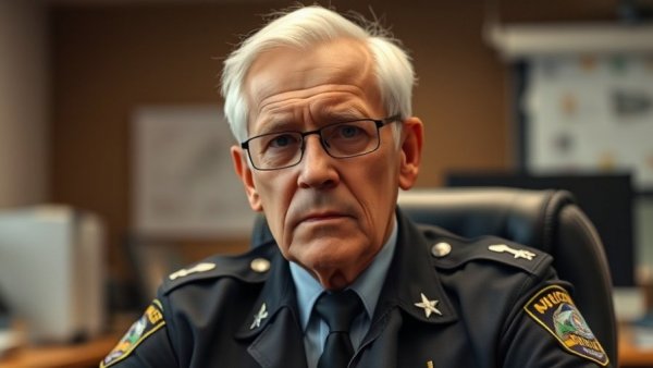 San Antonio police officer in the news, seated in office.
