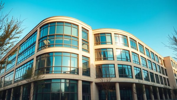 Modern college building in Dallas, symbolizing economic development.