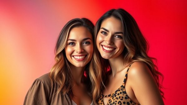 Group of stylish women embracing post-divorce life, vibrant backdrop.