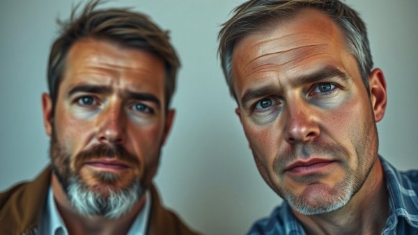 Two men in a serious exchange, discussing health matters, vibrant colors.