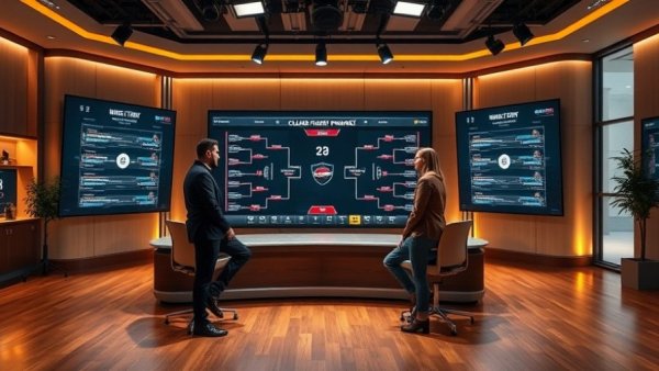 Discussion on college football playoff bracket insights in a studio setting.