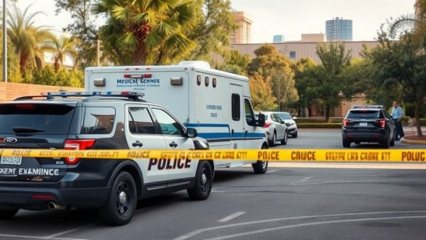 Homicide investigation scene in North Austin with police vehicles.
