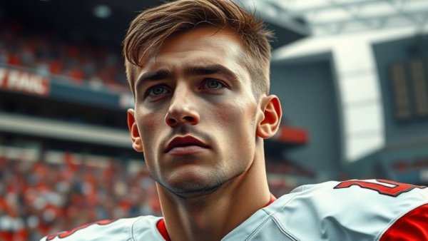 Determined football player celebrating Texas A&M Comeback Victory.