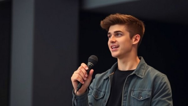 Casual young man discussing NBA strategy indoors.