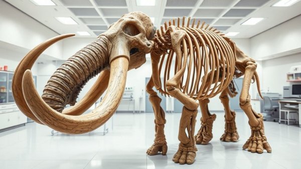40,000-year-old mammoth RNA being examined in a lab setting.