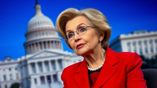 Confident woman discussing health care reform after shutdown on news.