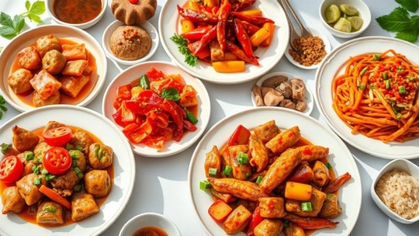 Variety of Chinese food dishes in The Woodlands showcased in a collage.