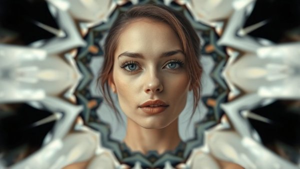 Kaleidoscope portrait of a woman, mental health techniques