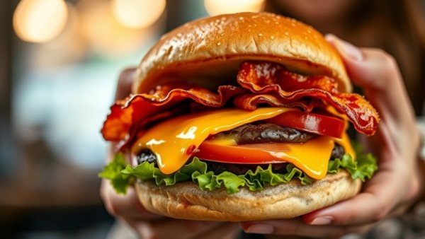 Affordable cheeseburger meal with fresh ingredients and melted cheese.