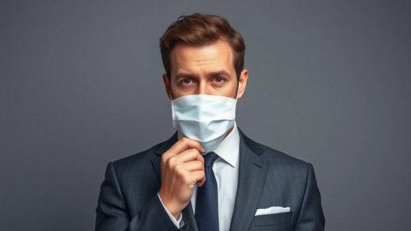 Man revealing face by removing mask, deception from friends concept.