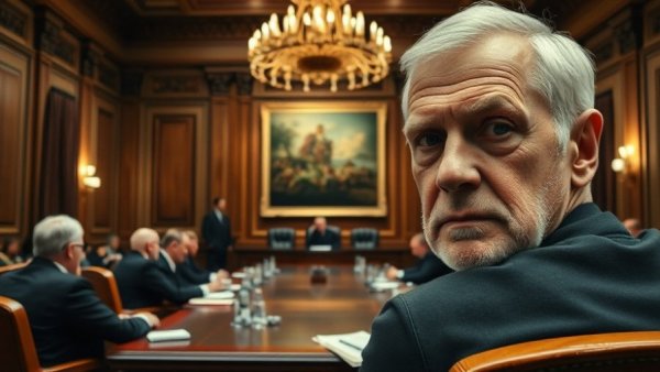 Officials in meeting discussing Epstein files debate, photorealistic.