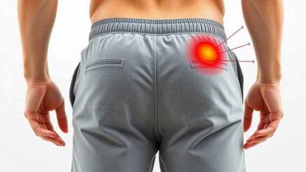 Diagram showing hip pain areas in seniors.